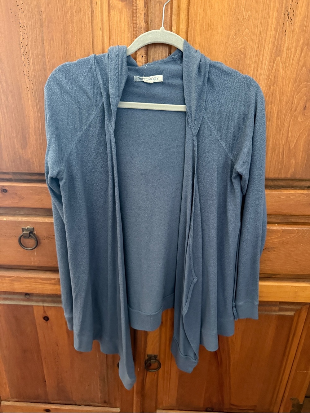 Roxy Women's Hooded Open-Front Cardigan - Dusty Blue